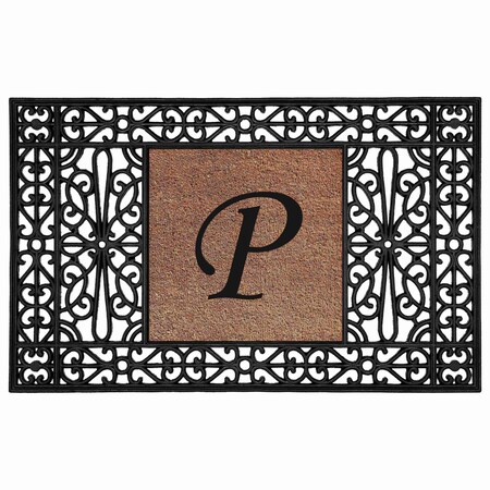 Calloway Mills Monogram Door Mat, Coir, Black, Natural, 30 in W x 48 in L 104103048P